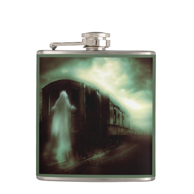 Halloween - Haunted Train 1 Hip Flask (Front)