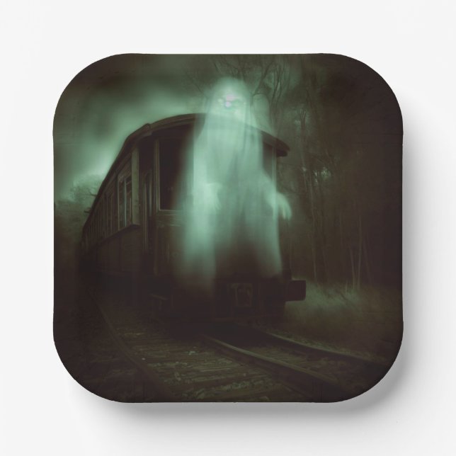 Halloween - Haunted Train 2 Paper Plate (Front)