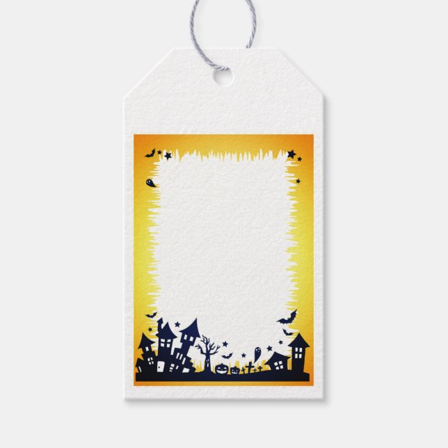 Halloween Haunted Village Gift Tag (Front)