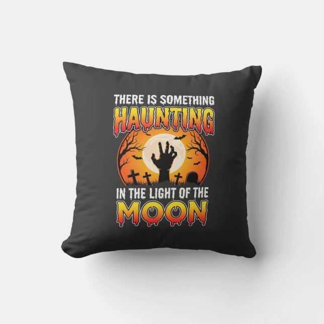 Halloween Haunting Moon Graveyard Horror Cushion (Front)