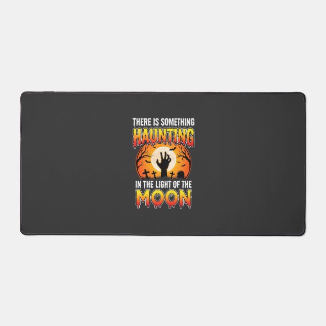 Halloween Haunting Moon Graveyard Horror Desk Mat (Front)