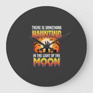 Halloween Haunting Moon Graveyard Horror Large Clock