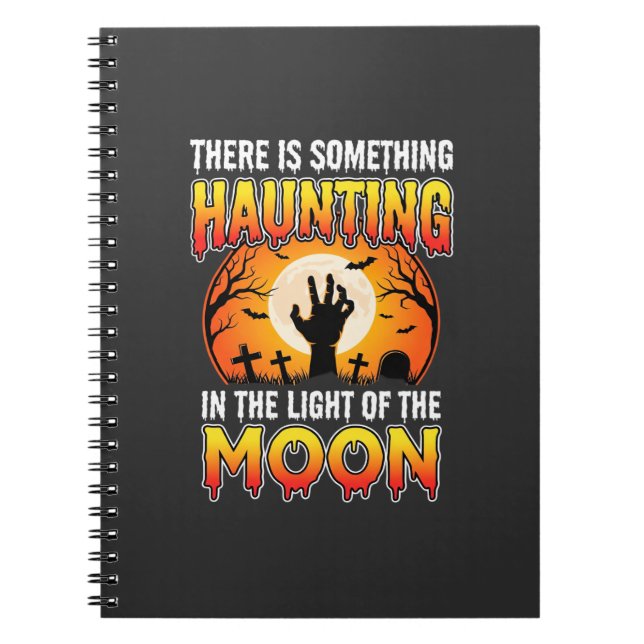 Halloween Haunting Moon Graveyard Horror Notebook (Front)