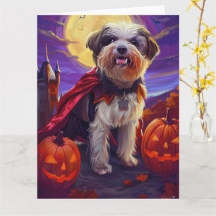 Halloween Havanese Vampire Pumpkins Scary Card