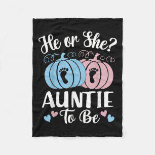 Halloween He Or She Auntie To Be Pumpkin Gender Re Fleece Blanket