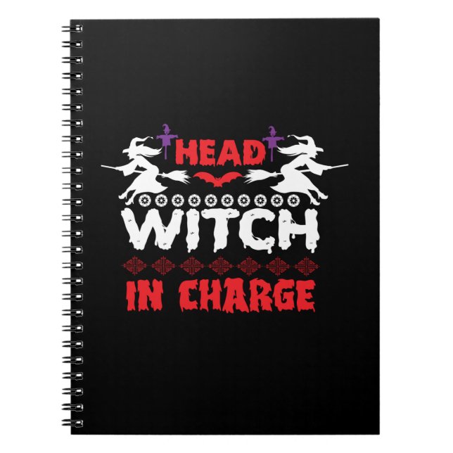 Halloween Head Witch In Charge Birthday Notebook (Front)