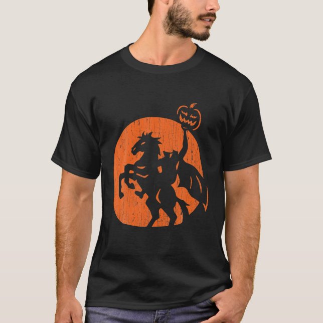 Halloween Headless Horseman Folklore Pumpkin Jacko T-Shirt (Front)