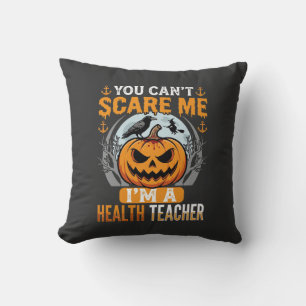 Halloween Health Teacher Scary Pumpkin Crow Cushion