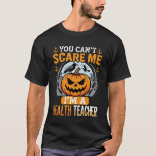Halloween Health Teacher Scary Pumpkin Crow T-Shirt