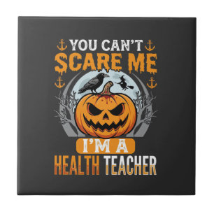 Halloween Health Teacher Scary Pumpkin Crow Tile