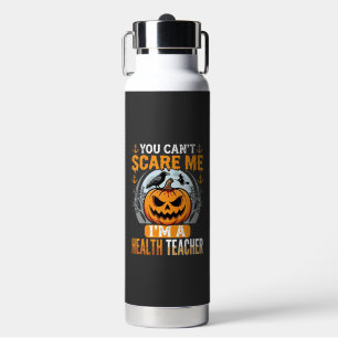 Halloween Health Teacher Scary Pumpkin Crow Water Bottle