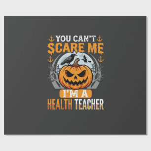 Halloween Health Teacher Scary Pumpkin Crow Wrapping Paper