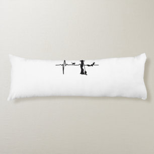 Halloween Heart Beat Black Cat and Bat Body Cushion