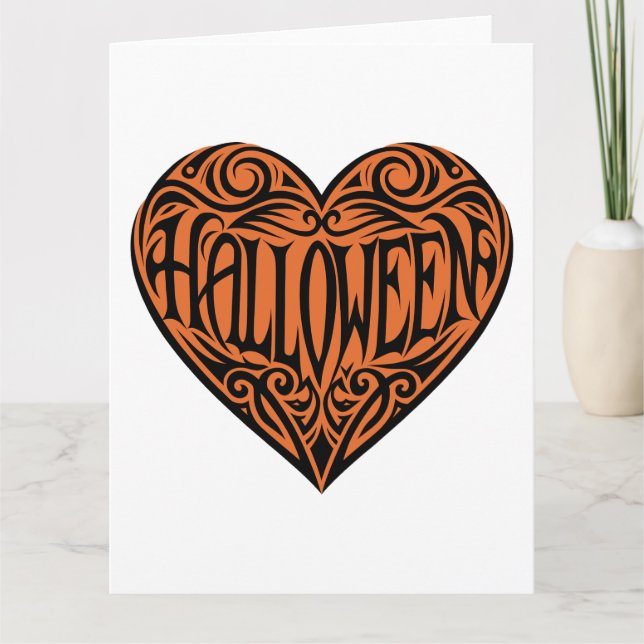 Halloween Heart, Black Heart, Holiday Card (Front)