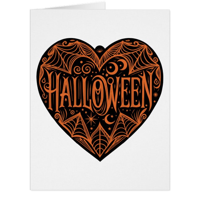 Halloween Heart, Black Heart Shape, Holiday (Front)