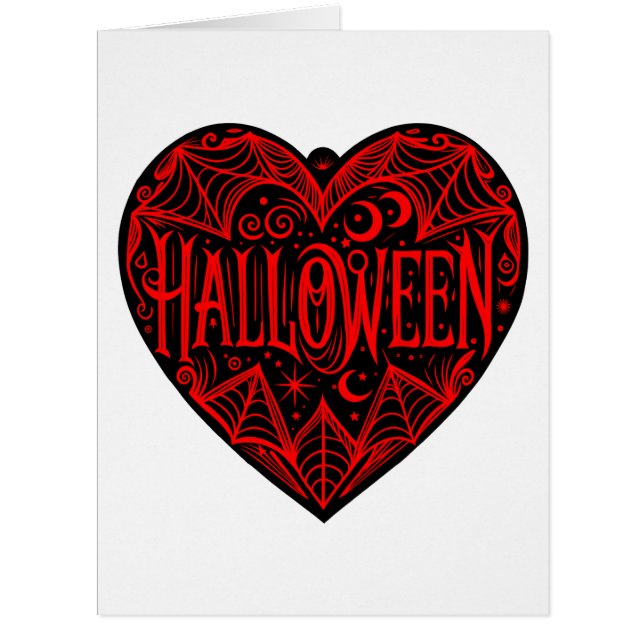 Halloween Heart, Black Heart Shape, Holiday (Front)