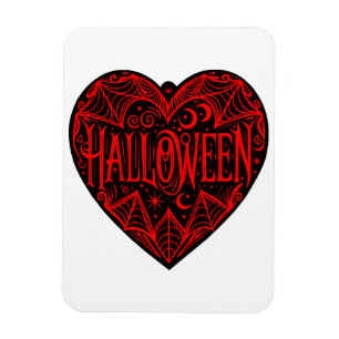 Halloween Heart, Black Heart Shape, Holiday Magnet