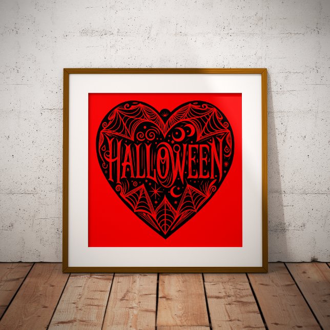 Halloween Heart, Black Heart Shape, Holiday Photo Print (Creator Uploaded)