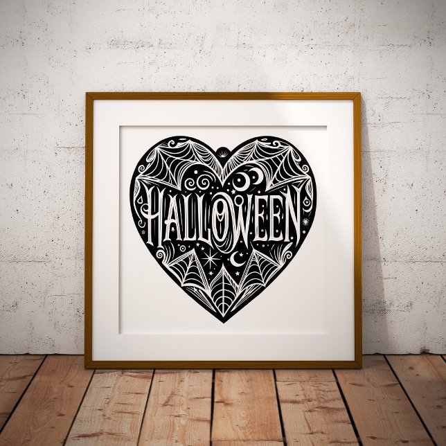 Halloween Heart, Black Heart Shape, Holiday Photo Print (Creator Uploaded)