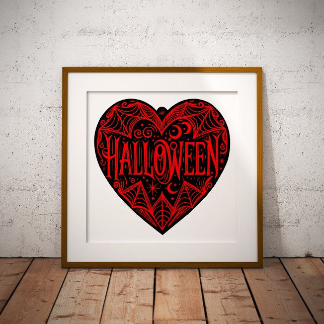 Halloween Heart, Black Heart Shape, Holiday Photo Print (Creator Uploaded)