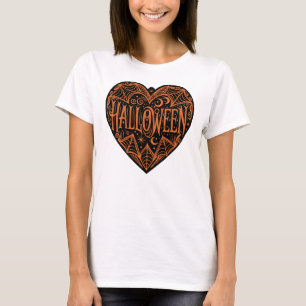 Halloween Heart, Black Heart Shape, Holiday T-Shirt