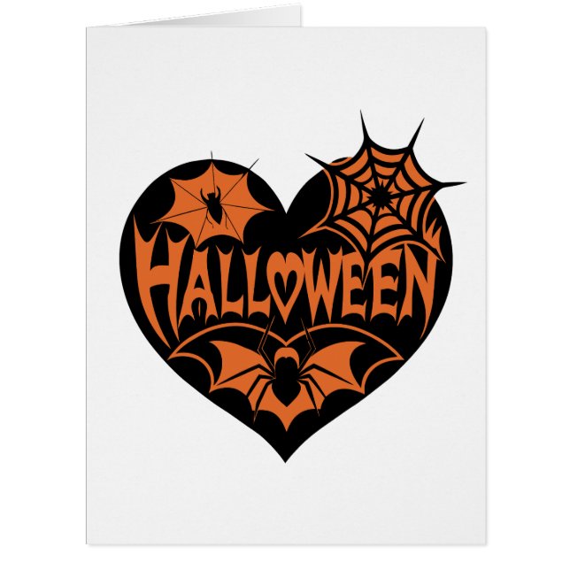 Halloween Heart, Black Heart Shape, Spider Web (Front)