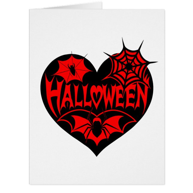 Halloween Heart, Black Heart Shape, Spider Web (Front)