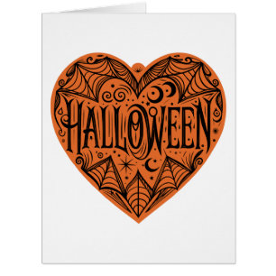 Halloween Heart, Orange Heart Shape, Holiday