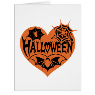Halloween Heart, Orange Heart Shape, Spider Web