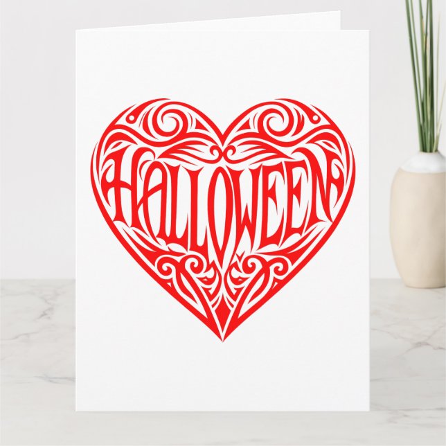 Halloween Heart, Red Heart, Holiday Card (Front)
