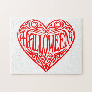 Halloween Heart, Red Heart, Holiday Jigsaw Puzzle