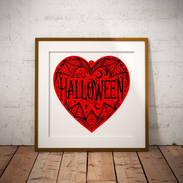Halloween Heart, Red Heart Shape, Holiday Foil Prints (Creator Uploaded)