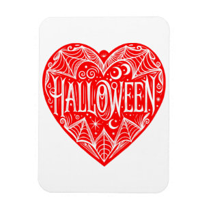 Halloween Heart, Red Heart Shape, Holiday Magnet