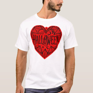 Halloween Heart, Red Heart Shape, Holiday T-Shirt