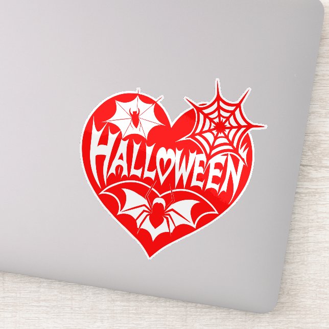 Halloween Heart, Red Heart Shape, Spider Web (Detail)