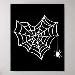 Halloween Heart Spider Web Spooky Costume Poster