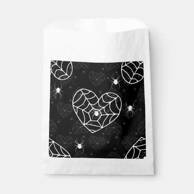 halloween heart spiderweb cobweb spiders  favour bags (Front)