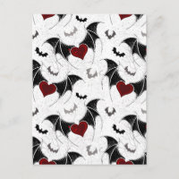 Halloween heart with black bat wings