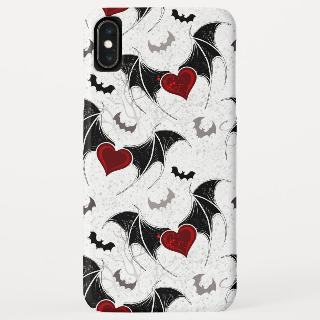 Halloween heart with black bat wings Case-Mate iPhone case (Back)