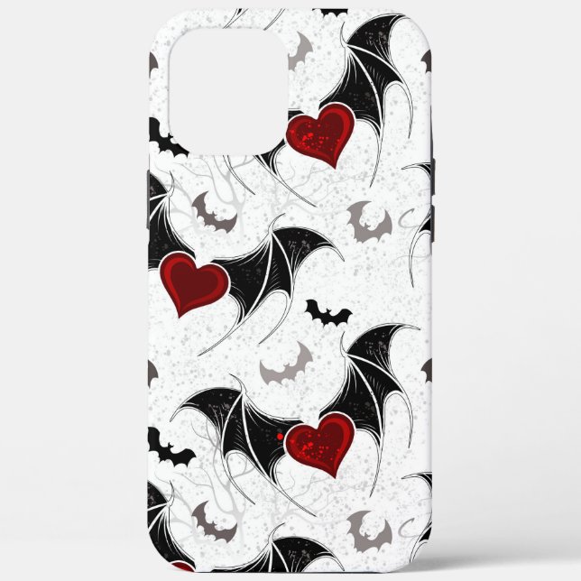 Halloween heart with black bat wings Case-Mate iPhone case (Back)