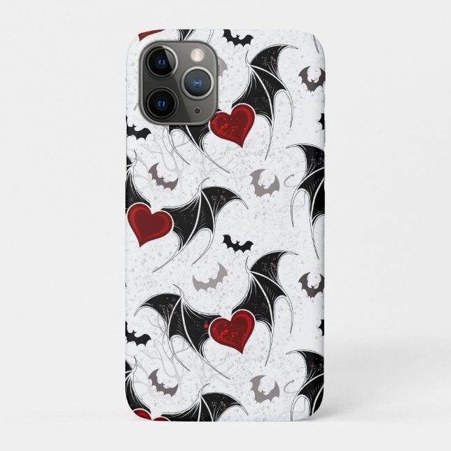 Halloween heart with black bat wings Case-Mate iPhone case (Back)