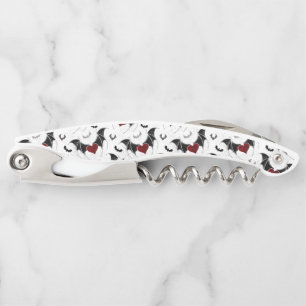 Halloween heart with black bat wings corkscrew