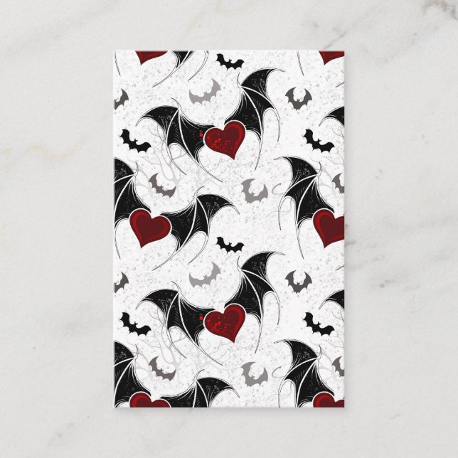 Halloween heart with black bat wings discount card (Front)