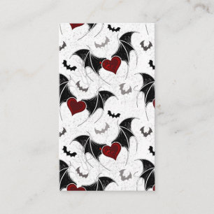 Halloween heart with black bat wings enclosure card