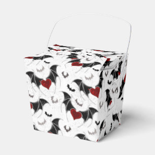 Halloween heart with black bat wings favour box