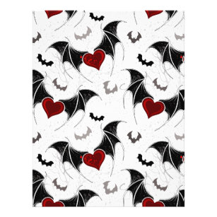 Halloween heart with black bat wings flyer
