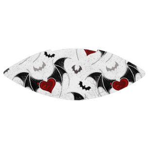 Halloween heart with black bat wings football