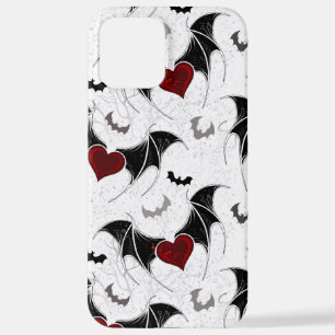 Halloween heart with black bat wings iPhone 12 pro max case