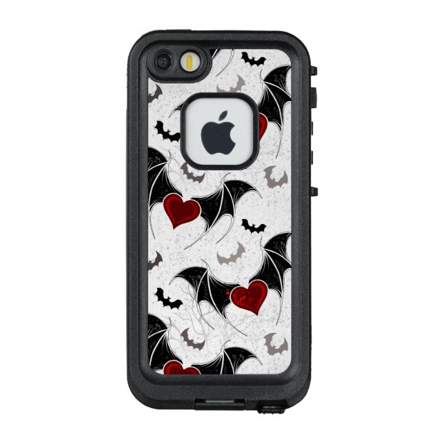 Halloween heart with black bat wings LifeProof iPhone case (Back)