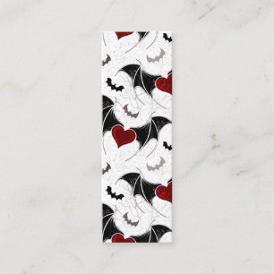 Halloween heart with black bat wings loyalty card